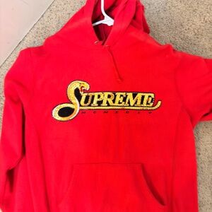 Supreme Viper Sequin Red Hoodie for Men